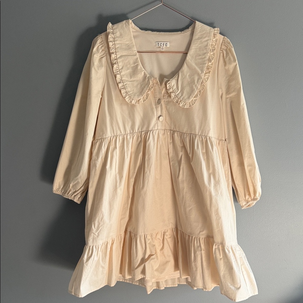TCEC Cream Ruffle Mini Dress